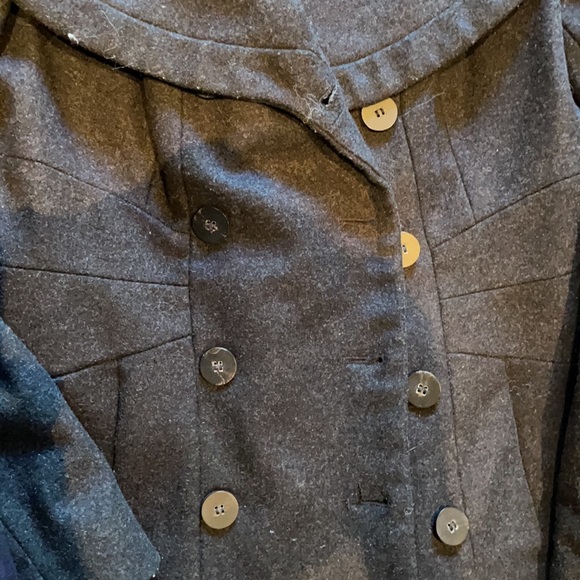 Large lapel peacoat coat Zara basic small sweater s exaggerated - Picture 3 of 6